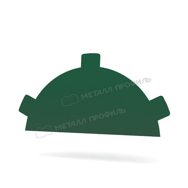 Заглушка конька круглого простая (ПЭ-01-6005-0.5) ― купить по приемлемым ценам (365 ₽) в Самаре.